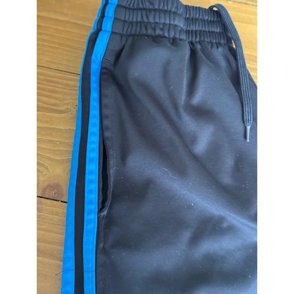 Adidas Mens Black‎ Blue Three Stripe Athletic Soccer Shorts E76214 AD4002